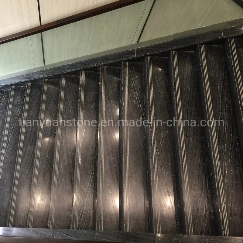 Modern Floating Straight Staircase Marble Step Design