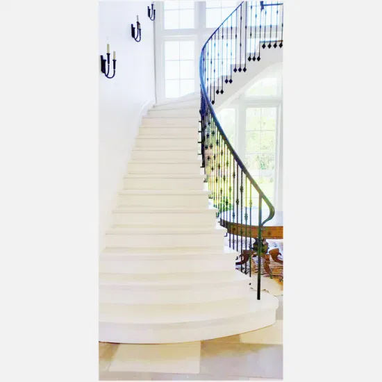 Sandy White Limestone Interior Steps with Risers and Treads