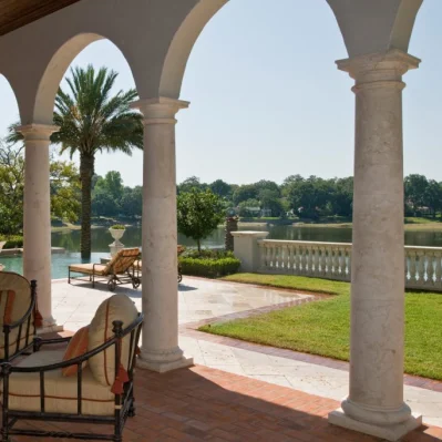 Beige Limestone Tuscan Spit and Cored Architectural Column